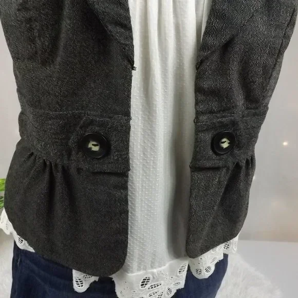 IZ Byer Black and White Tweed Fitted Blazer, Size M - Picture 4 of 13